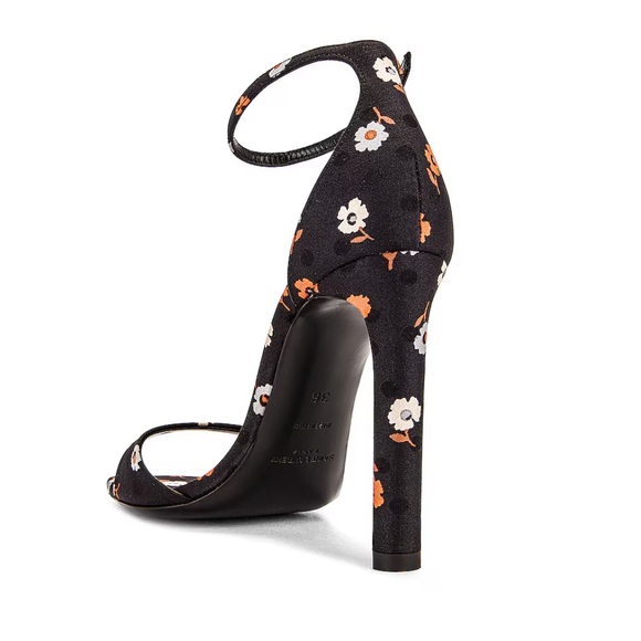 Saint Laurent Bea Ankle Strap Sandals In Nero Multicolor 41 - Picture 3 of 15